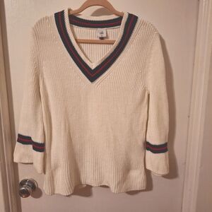 Cabi • Ace Pullover Sweater. Preppy Flare Sleeves Size Medium